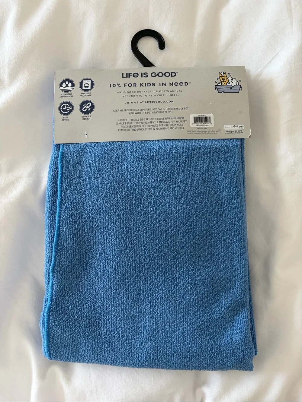 NET Life is Good Blue Pet Drying Towel & Grooming Mitt